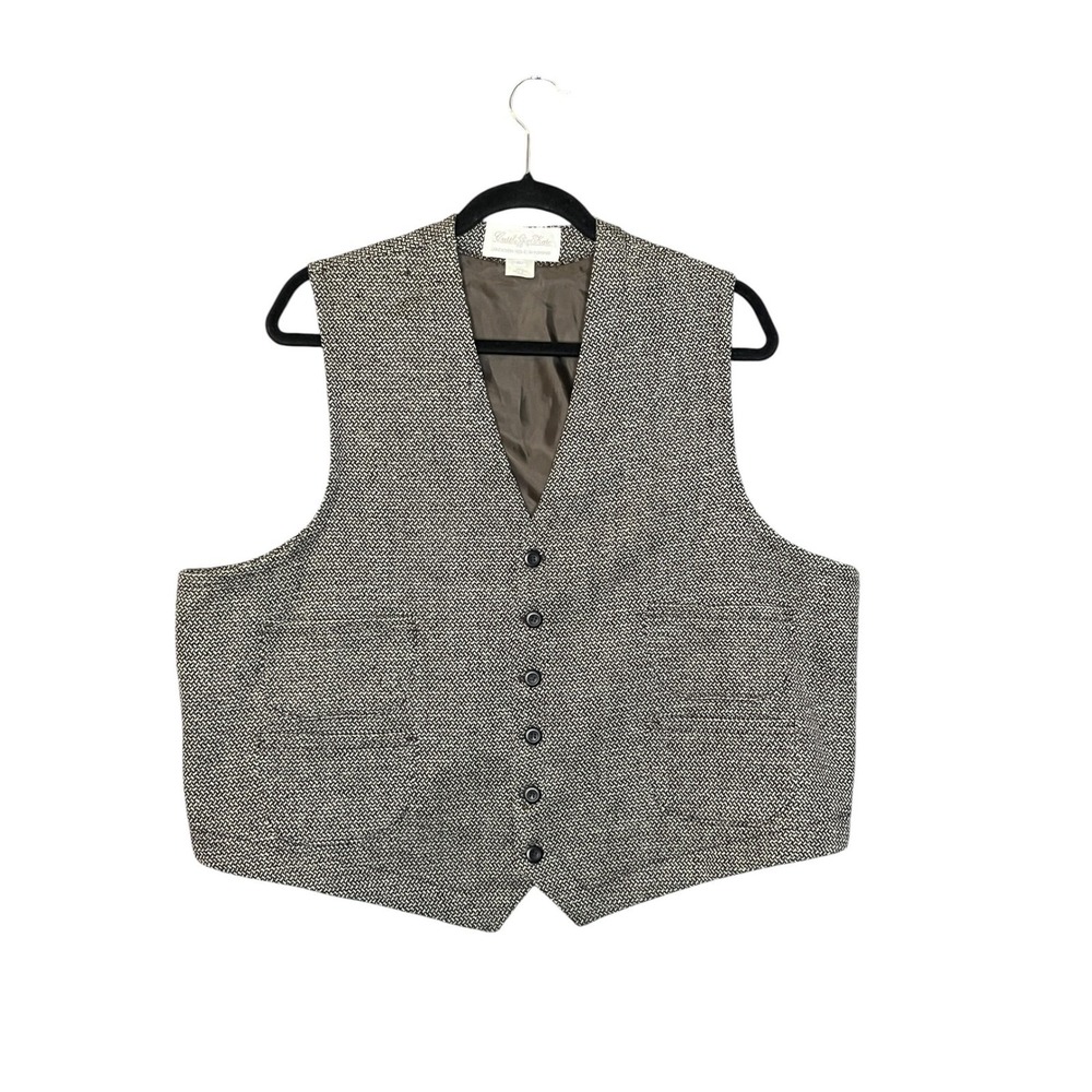 Cattle Kate Western Tweed GR‎ Mens Vest XL Wool Jackson Hole Wyoming USA Made